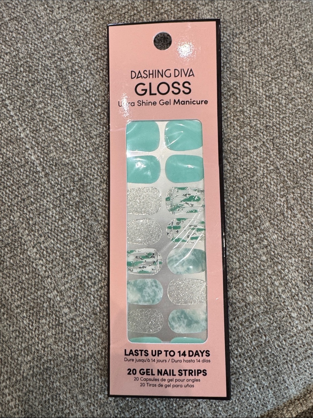 Mint Green Gel Nail Strips - 20 Pack
